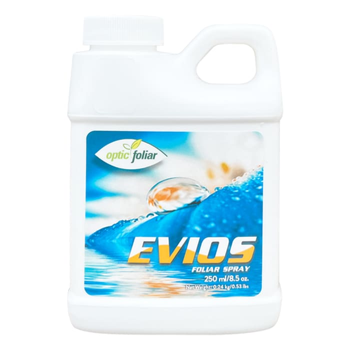 EVIOS foliar spray bottle with label.