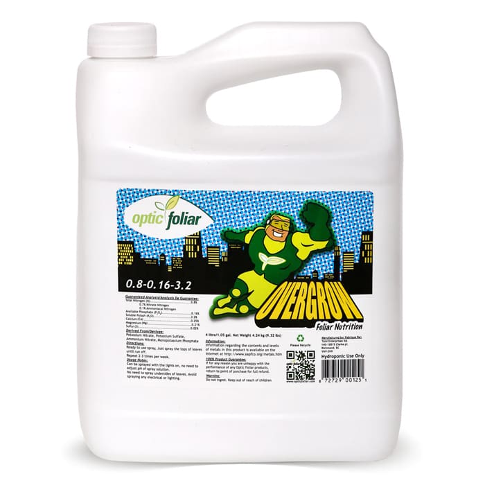 Optic Foliar nutrient container with superhero design.