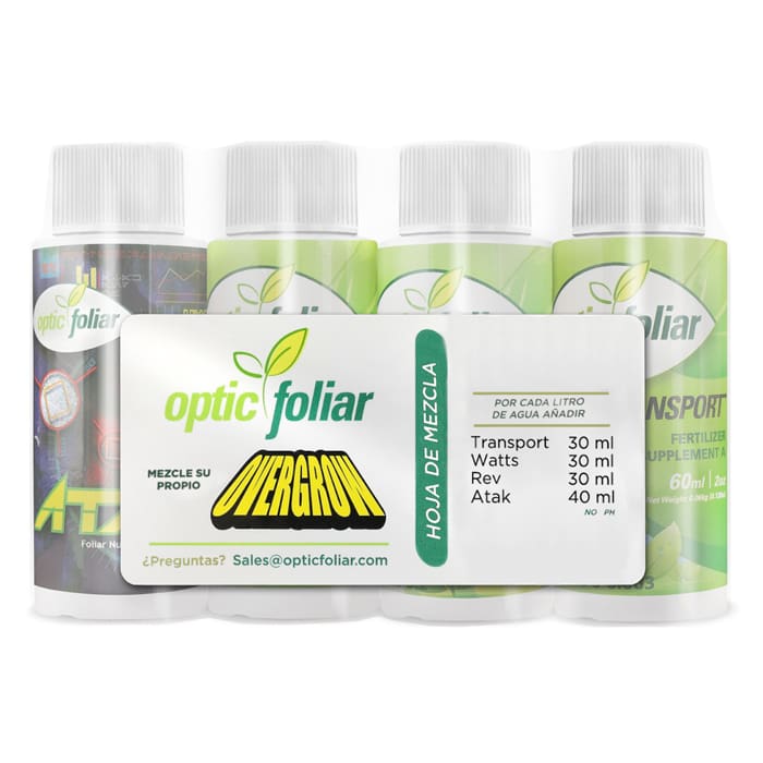 Bottles of Optic Foliar plant nutrients.