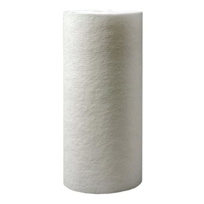 White cylindrical filter roll on white background.