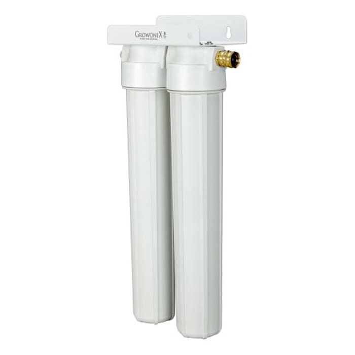 Water filter system with dual cartridges.