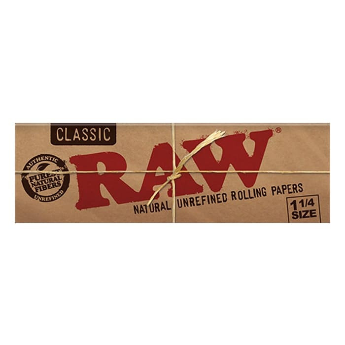 Classic RAW natural rolling papers packaging.