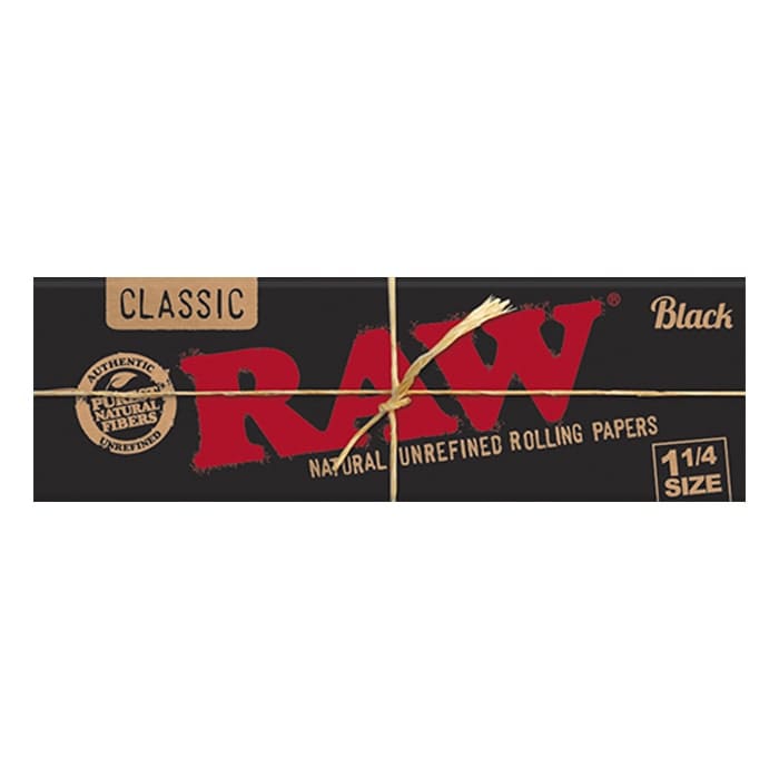 RAW classic unrefined rolling papers packaging.