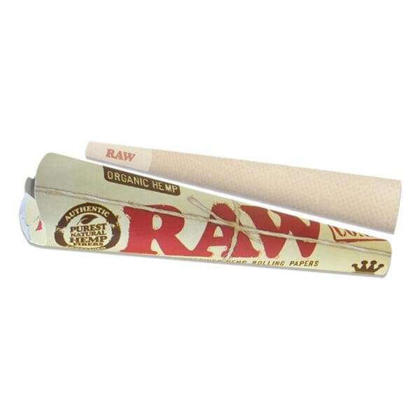 Rolling papers and a pre-rolled joint.