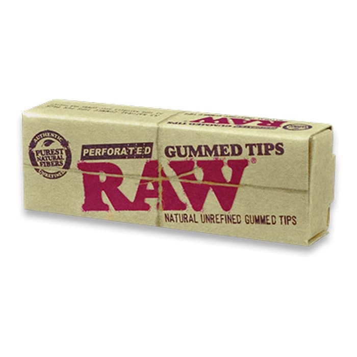 RAW gummed tips packaging box, natural fibers.