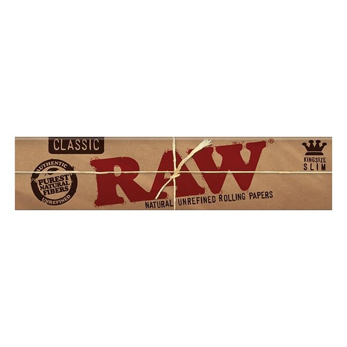 RAW natural unrefined rolling papers packaging.