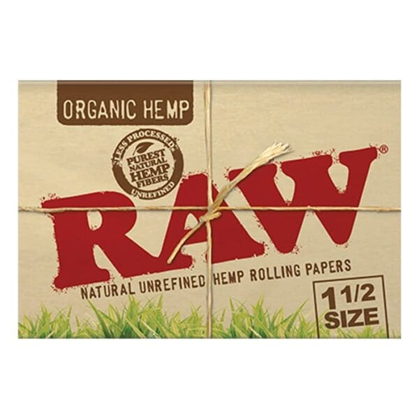 Organic hemp rolling papers packaging.