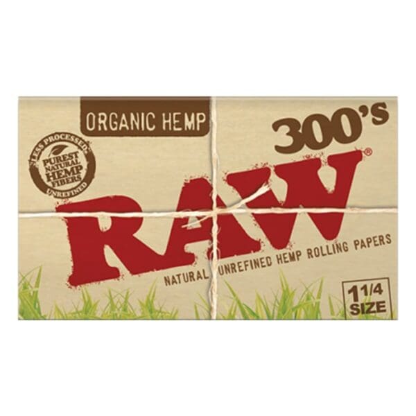 RAW organic hemp rolling papers package.