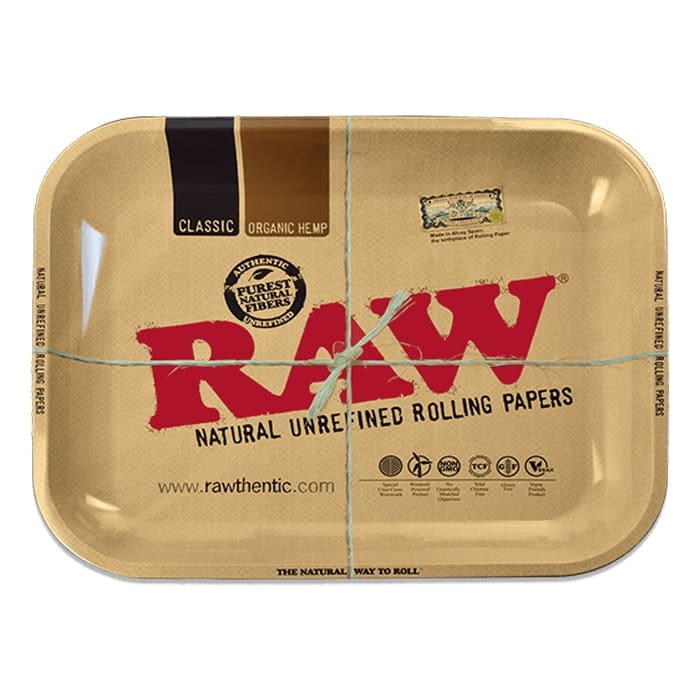 RAW natural unrefined rolling papers tray.