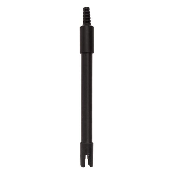 Black tool with ridged grip and prongs.