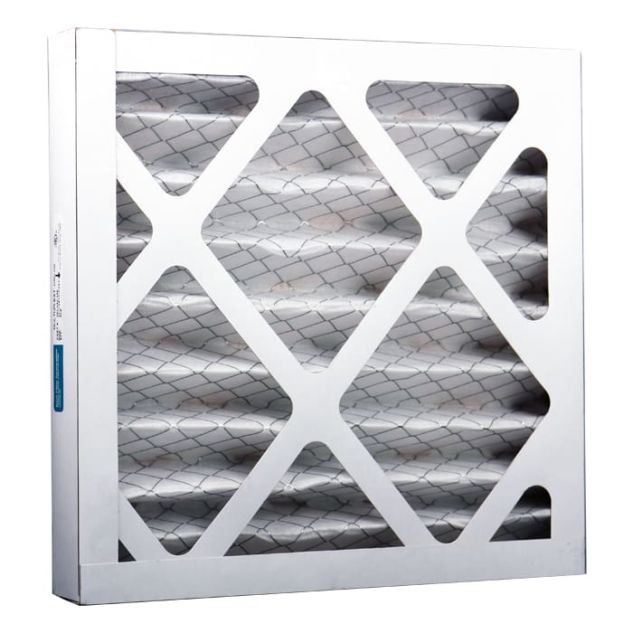 Air filter with diamond pattern design.