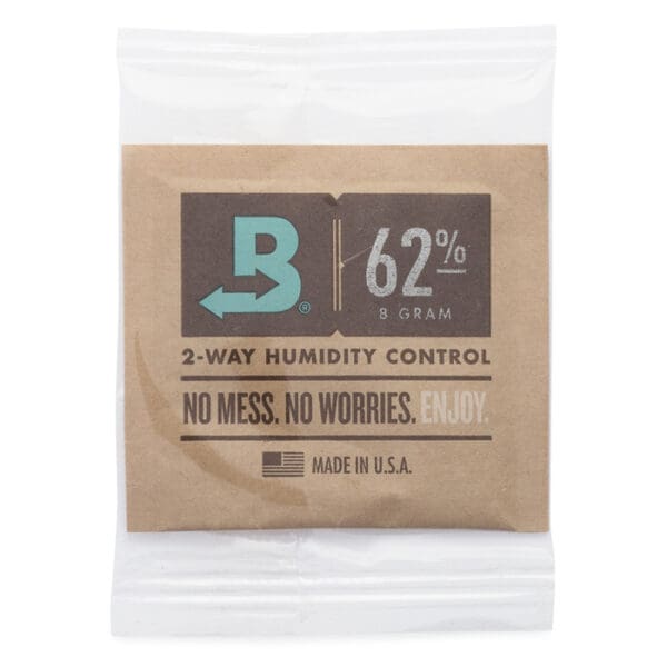 Humidity control packet with 62% rating.