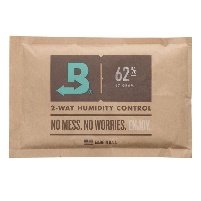 Humidity control packet with branding and instructions.