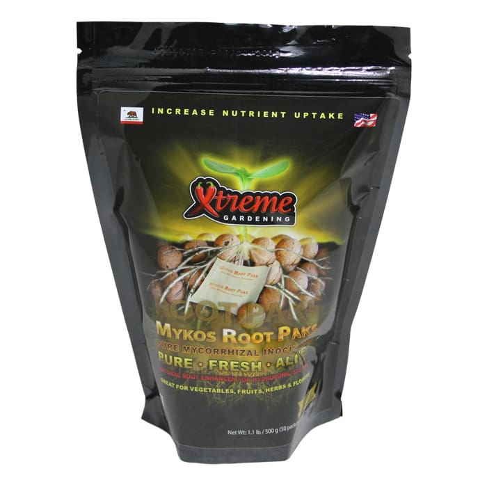 Xtreme Gardening Mykos Root Paks package.