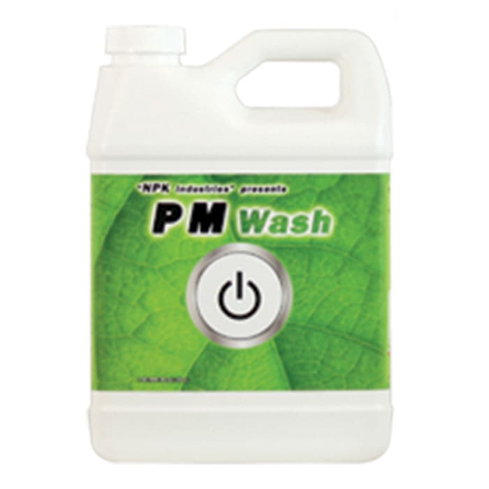 Container of PM Wash cleaning solution.