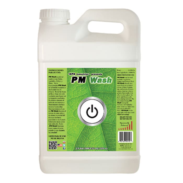 Bottle of PM Wash for plant treatment.