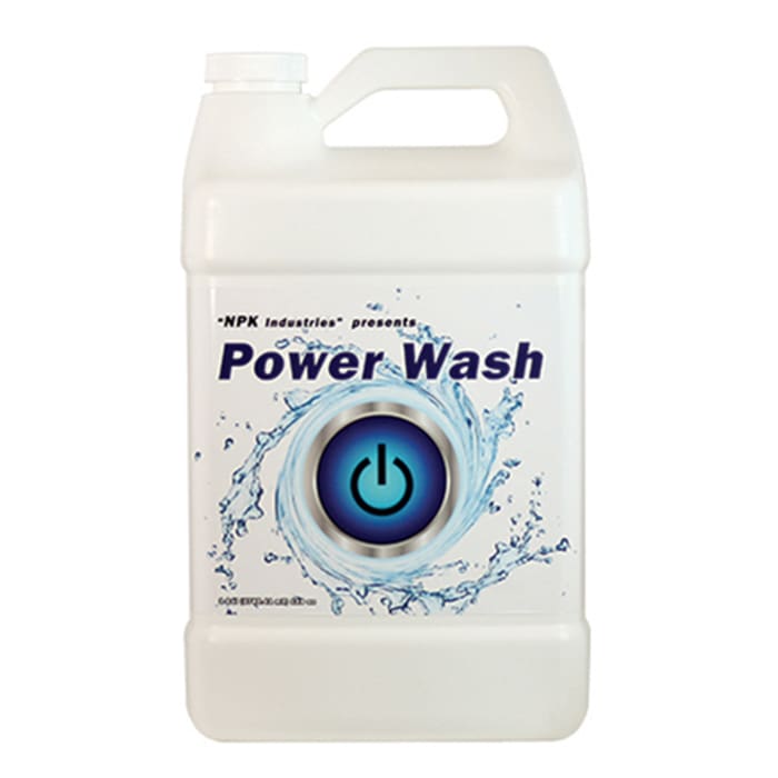 Power Wash cleaning solution in plastic container.