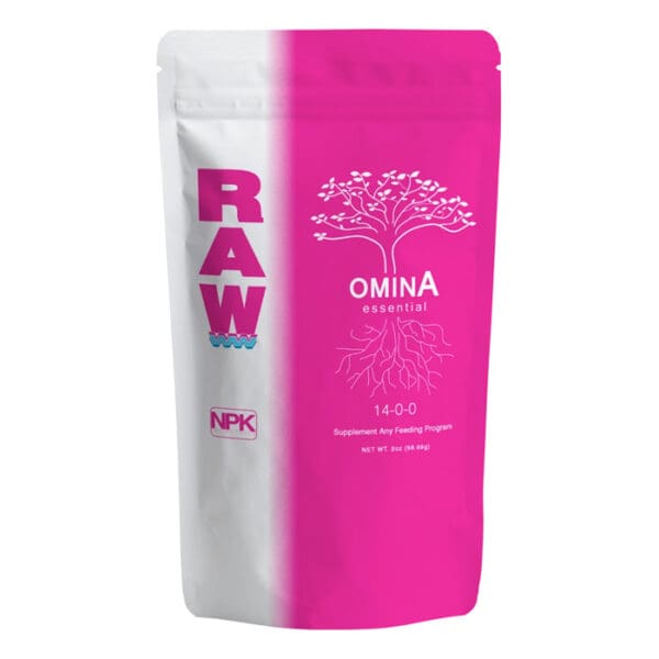 RAW OMINA essential nutrient supplement bag.