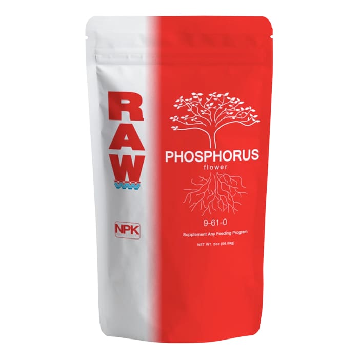 RAW Phosphorus flower nutrient supplement packaging.