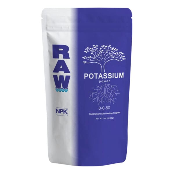 RAW Potassium Power supplement packaging.