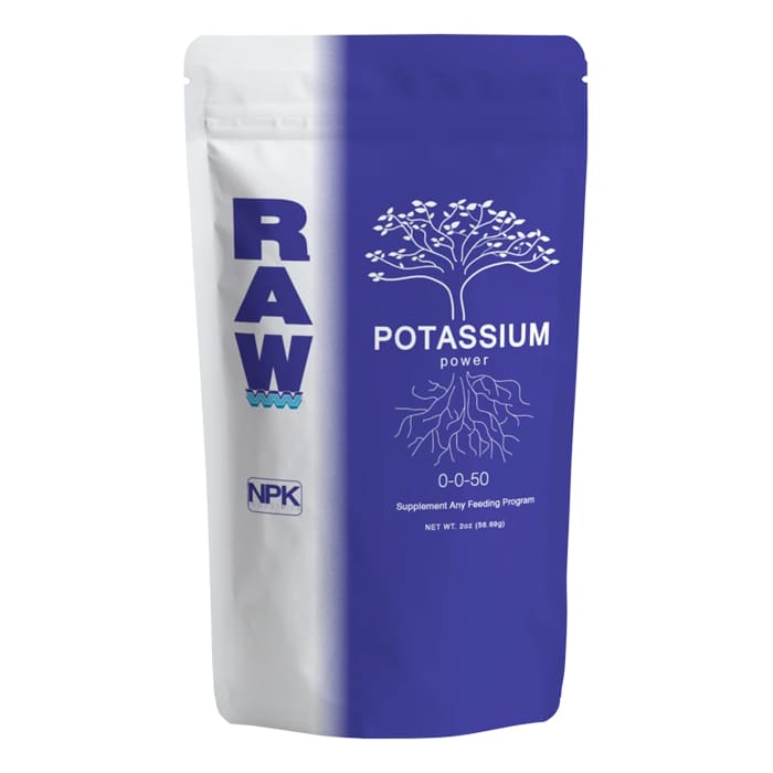 RAW Potassium power supplement packaging.