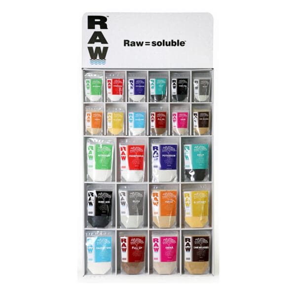 Display of RAW soluble product packets.