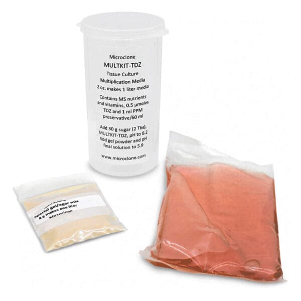 Microclone tissue culture multiplication kit components.