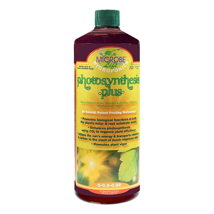 Bottle of plant nutrient solution for photosynthesis.