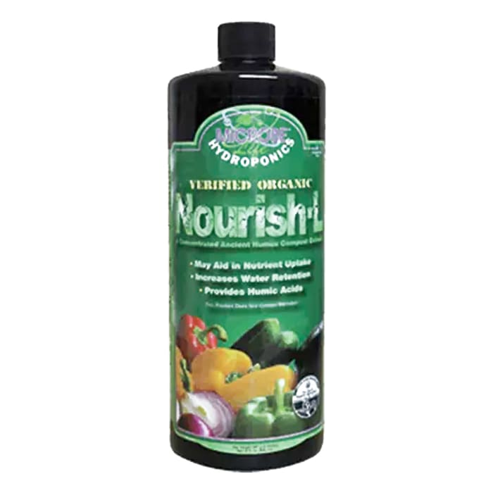 Bottle of organic nutrient supplement for plants.