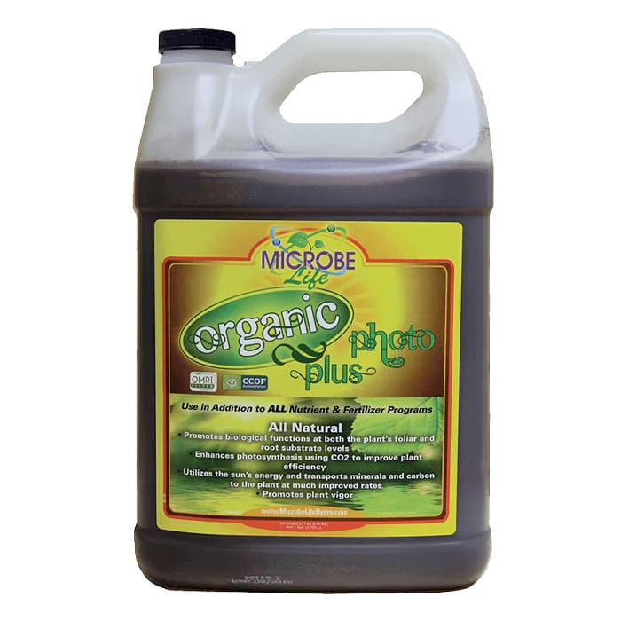 Organic plant nutrient solution in a jug.