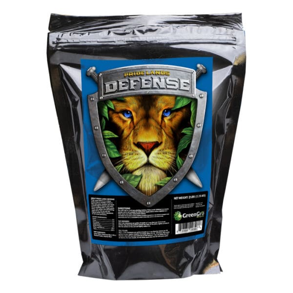 Lion-themed packaging with "Defense" label.