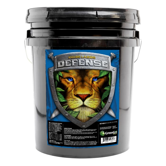 Lion-themed packaging for animal defense product.