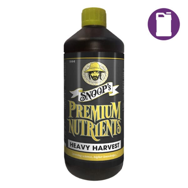 Snoop's Premium Nutrients Heavy Harvest bottle.