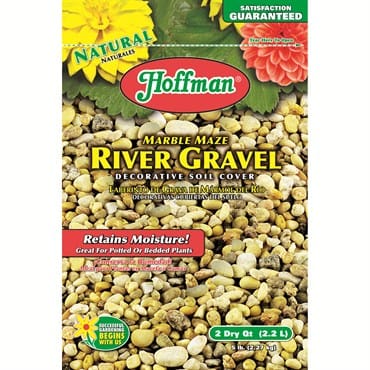 Decorative river gravel for plants.