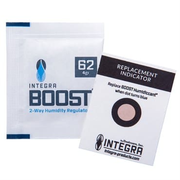 Humidity regulator packets with replacement indicator.