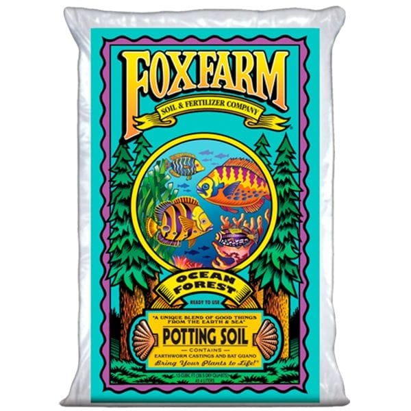 FoxFarm Ocean Forest Potting Soil bag design.