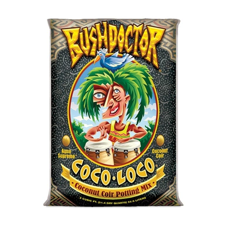 Coco Loco coconut coir potting mix bag.