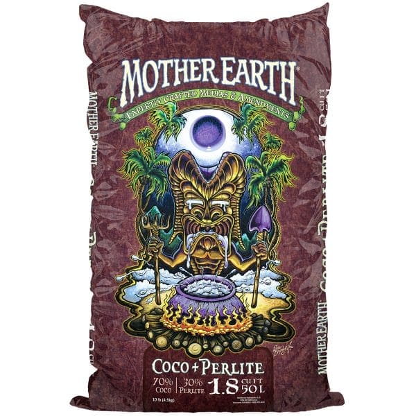 Mother Earth coco and perlite soil bag.