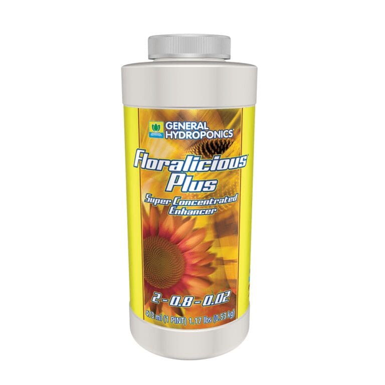 Bottle of Floralicious Plus plant enhancer.