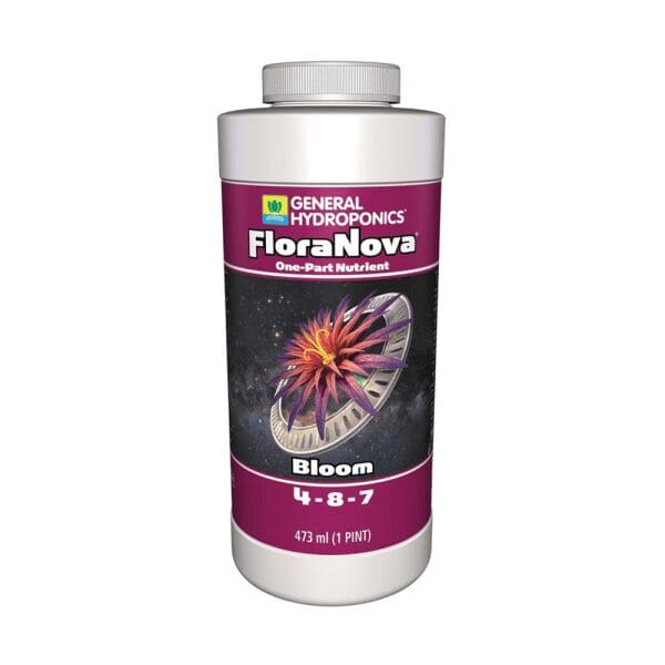 FloraNova Bloom nutrient bottle by General Hydroponics.