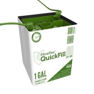 FloraFlex QuickFill container with green lid.