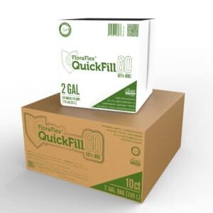FloraFlex QuickFill packaging for gardening supplies.