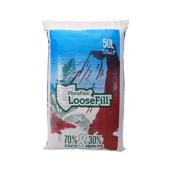 FloraFlex LooseFill bag, 70% coco, 30% perlite.